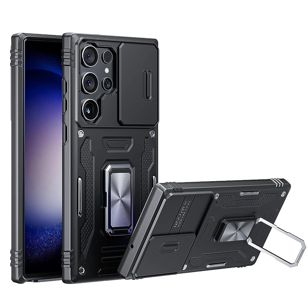 ZORBES Phone Case for Samsung Galaxy S23 Ultra 5G with Rotatable Kickstand Phone Grip, S23 Ultra Hard PC Phone Cover with Sliding Camera Cover Anti-Scratch Phone Case for Samsung Galaxy S23 Black ZORBES Phone Case for Samsung Galaxy S23 Ultra 5G with Rotatable Kickstand Phone Grip, S23 Ultra Hard PC Phone Cover with Sliding Camera Cover Anti-Scratch Phone Case for Samsung Galaxy S23 Black
